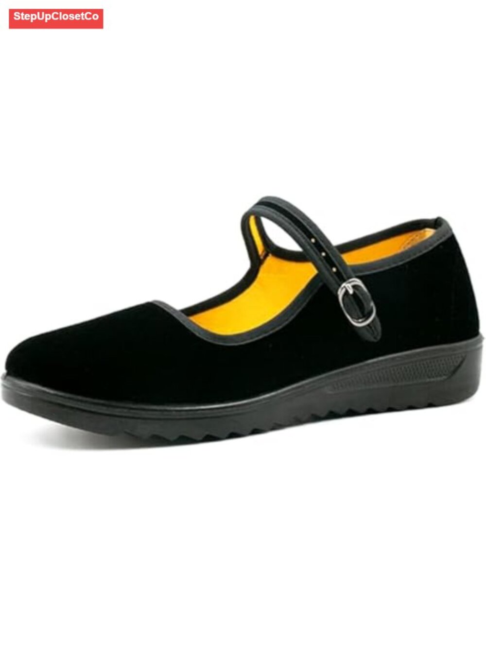Women's Velvet Mary Jane Ballet Dance Shoes Adjustable Buckle Non-Slip
